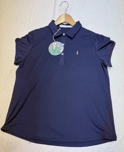 Criquet Golf Poloshirt Damen Größe L Large Kurzarm dunkelblau Neu mit Etikett - Bild 1 von 13
