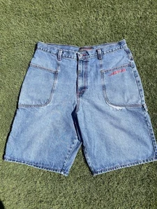 Vintage 90s Y2K boss jefe baggy wide leg denim shorts skater punk - Picture 1 of 9