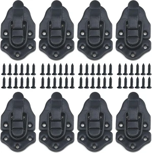 Geesatis 8 Pezzi Scatola in Metallo Hasp Lock Toggle Latch Catch Decorativo Nero  - Foto 1 di 3
