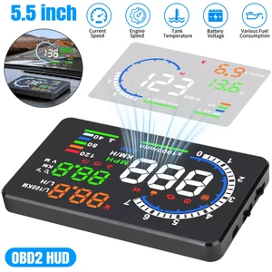 OBD II Car HUD Head Up Display5.5'' Dash Screen Digital Speedometer Projector - Picture 1 of 12