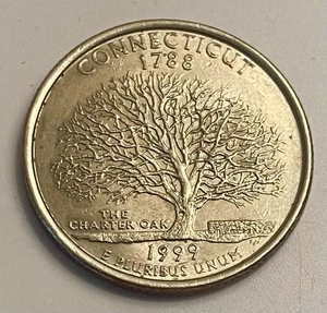 1999 P**Connecticut State Quarter**High Grade*Struck Through Grease Error*(Rare) - Picture 1 of 2