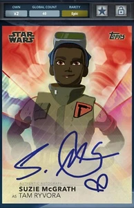 Topps Star Wars Card Trader Women of Star Wars Signature Tam Ryvora Red Digital - Picture 1 of 1