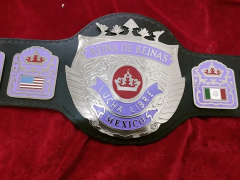 NEW REINA DE REINAS LUCHA LIBRE MEXICO CHAMPIONSHIPS BELT 2mm  ZINC PLATES Cover