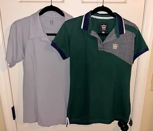 2 Horseback riding short sleeve shirts Grey Noble Outfitters/Green Navy Grey GHM - Picture 1 of 13