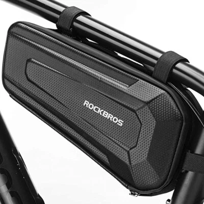 ROCKBROS Bicycle Triangle Bag Water Resistant Hard Shell Cycling Frame Bag Black - Image 1 of 4