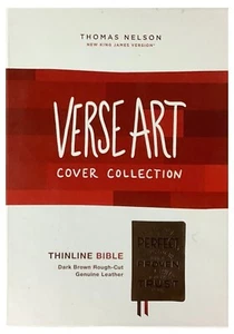 Thomas Nelson NKJV Verse Art Bible; 2022 Dark Brown Leather Soft; 9.5 Font - Imagen 1 de 8