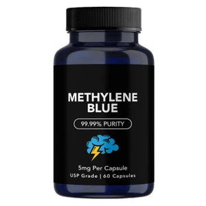 Capsule Blu di Metilene 5mg-USP Grado, Purezza 99,99%, 60 Capsule 1-5X Stock USA - Foto 1 di 10