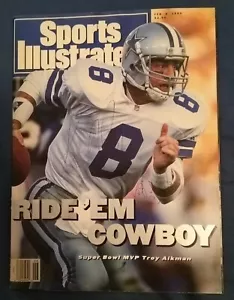 Sports Illustrated Feb 8 1993 Ride'Em Cowboy Signed By Ken Norton,Jr & Leon Lett - Picture 1 of 6