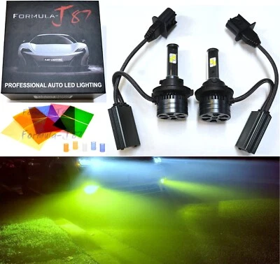 LED Kit F15 140W 9008 H13 Lime Yellow Two Bulbs Headlight Plug Play Upgrade Lamp - Image 1 of 4