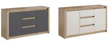 Kommode Sideboard MALTA K2DP 3 Schubladen 2 Türen Artisan / Weiß / Grau