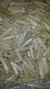 3/8" x 2" grooved fluted wooden dowel pin 50, 100, 250, 500, 1000, wood pieces - Picture 1 of 1