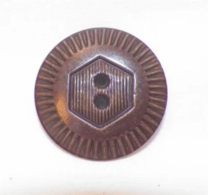Brown Celluloid Button Art Deco Large Nice Detail Great for Coat Jacket Dress - Picture 1 of 3
