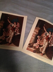ANHEUSER BUSCH Columbian TRADE CARD Lady Liberty BUDWEISER Poster Lot Of 2 NOS - Picture 1 of 11