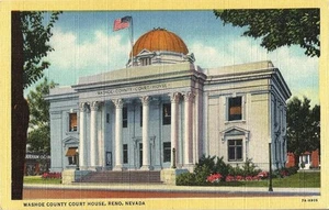 Postcard Nevada Reno Washoe County Courthouse Linen c1940s Unused NrMINT - Picture 1 of 1