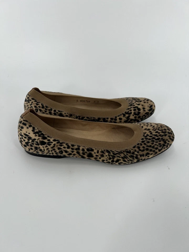 Stuart Weitzman Leopard Flats Womens 8 Brown Black Animal Print Slip On Stretchy - Image 1 of 4