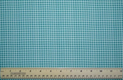 Stof Fabrics Denmark Down Town Kitty Check Turq.  By the 1/4 yard cotton fabric - Image 1 of 2