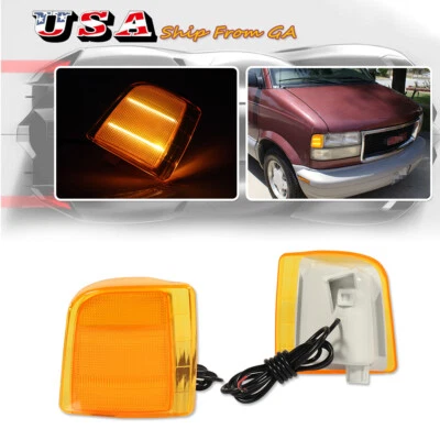 For 1995-2005 Chevrolet Astro Safari Yellow Amber LED Parking Corner Lights Pair - Image 1 of 4