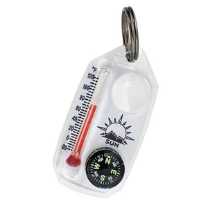 Sun Company TripleGage - Zipper Pull Compass, Thermometer, and Magnifying Glass - Picture 1 of 7