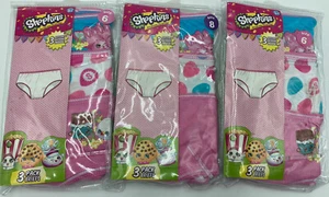 Shopkins Niñas Ropa Interior Cheeky Shelly Huevo Bollo Pantuflas Paquete de 3 Calzoncillos NUEVO - Imagen 1 de 5