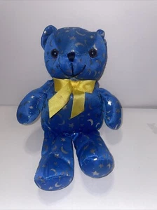 Vintage Teddybär blau mit Sternen und Monden - Bild 1 von 3