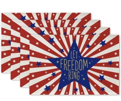 Let Freedom Ring Decorative One Sided Placemats Set Of 4 (12in x 18in) NEW - Image 1 of 3