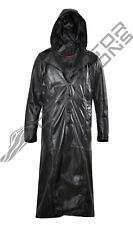 Mens New Casual Long Hooded Coat Stylish Winter Outerwear Real Leather Overcoat