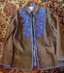 Wow! LINEA Leather Jacket Louis Dell'Olio Women's Medium Suede - Picture 1 of 4