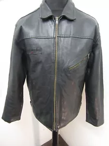 VINTAGE LEVI LEATHER HIGHWAYMAN MOTORCYCLE JACKET SIZE M - Picture 1 of 18