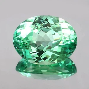 AAA Quality Natural Ceylon Green Parti Sapphire Oval Loose Gemstone Cut 24.60 Ct - Picture 1 of 6