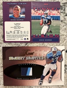 Flair Sweet Swatch Game-Worn Patch & Tunnel Vision Eddie George 2 Jumbo Card Lot - Bild 1 von 8