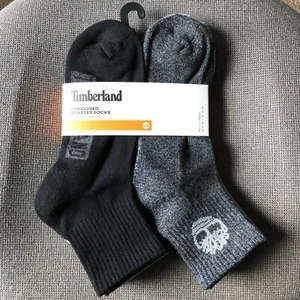 Timberland Socks Men’s Size 9-12 Gray Black 6 Pairs Cushioned Quarter Logo New - Picture 1 of 6
