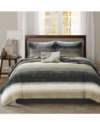 New Madison Park Essential Barret Queen Coverlet Sheets Pillows & Shams Set 8pc - Image 1 of 4