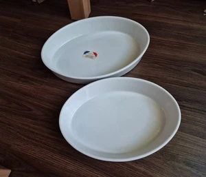 2 Pillivuyt France ovale Auflaufform Backform ofenfest Keramik weiß 37 und 32 cm - Bild 1 von 17