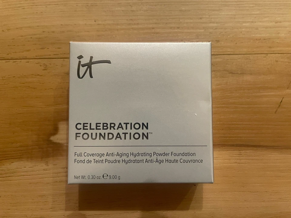 IT Cosmetics Celebration Foundation and Cosmetics Powder, Medium Beige - 0.30oz.