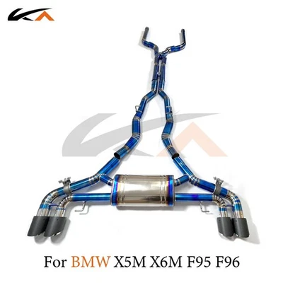 KA Catback 排气适用于宝马 X5M X6M F95 F96 4.4T 钛合金后部 — 第 1/4 张图片