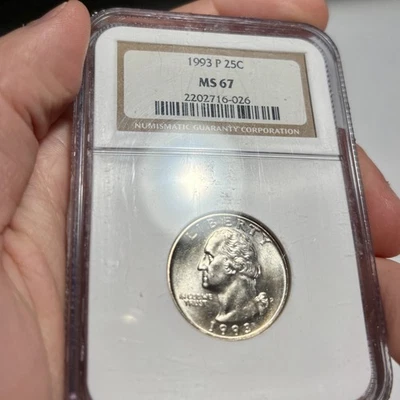 1993-P MS67 Washington Quarter 25c Clad, NGC Graded - Image 1 of 2