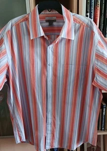 Camisa para hombre Johnston & Murphy talla XXL a medida ajuste vertical a rayas puño abatible - Imagen 1 de 17