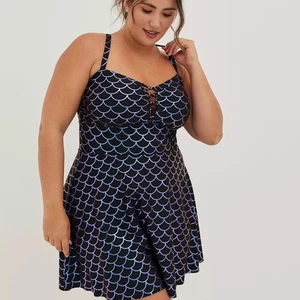 Vestido de Baño Largo Sirena Negro Inalámbrico TORRID con Calzoncillo Talla Grande 4 (26) NUEVO CON ETIQUETAS RARO - Imagen 1 de 13