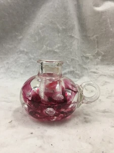 VTG Joe Rice Paperweight St Claire Art Candle Holder Blown Glass Trumpet Flowers - Picture 1 of 7