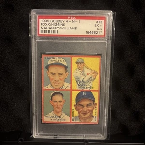 1935 Goudey 4 in 1 #1B Jimmy Foxx (HOF)/Mahaffey/Williams/Higgins PSA 5.5 WOW!! - Picture 1 of 2
