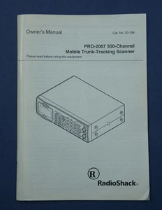 Original PRO-2067 500-Channel Mobile Trunk-Tracking Scanner Owner's Manual - Picture 1 of 1