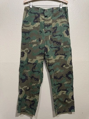 Pantalones Camuflados ERDL De Colección Ejército Especificación Panadero Pantalones Rip-Stop 32x29 Guerra de Vietnam Años 70 Foto 1 de 4