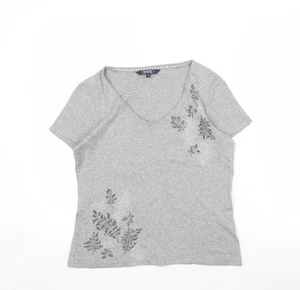 Maine New England Women's Grey Floral T-Shirt - Picture 1 of 12