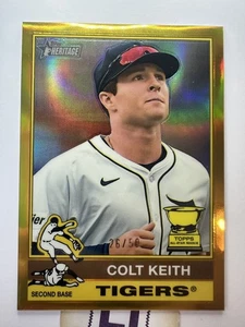 2025 Topps Heritage Colt Keith Gold Chrome Refractor #255 26/50 Detroit Tigers - Bild 1 von 3