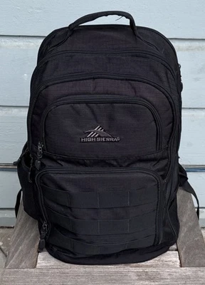 High Sierra Rownan Laptop Backpack Black Padded Molded Glasses CaseRipstop 87377 - Image 1 of 4