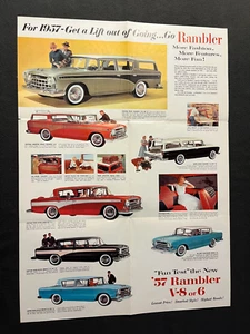 1957 Rambler Dealership Fold Out Poster Sales Brochure Original 21x29 Vintage #2 - Picture 1 of 20