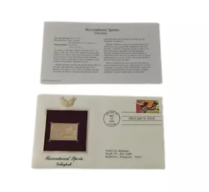 1995 Recreational Sports Volleyball First Issue Postage Stamp 22K Gold Replica - Picture 1 of 5