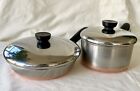 Revere Ware Copper Clad Cookware 1.5qt Pot Pan 8” Skillet Double Rings Pre 1968