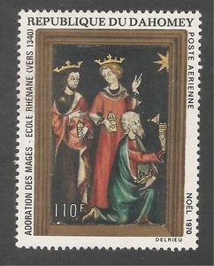 Dahomey #C134 (AP46) ss postfrisch - 1970 110fr Anbetung, Rheinische Schule, um 1340 - Bild 1 von 1