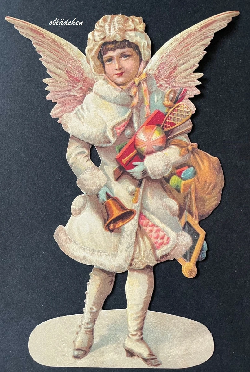 Glanzbilder Engel Mädchen Blume EF 7099 – Oblate Poesiebilder Für Scrapbooking & Deko, 24x15 Cm